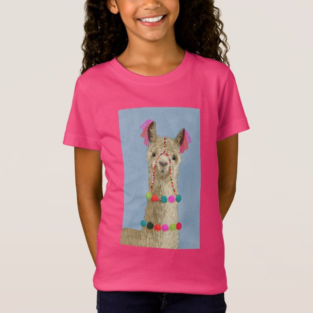 T-Shirt Llama ornée - Beige (Devant)
