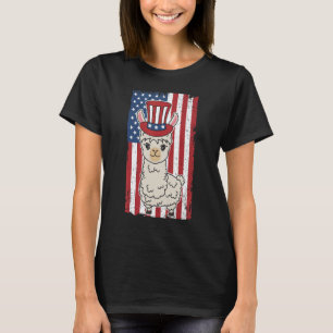 T-shirt Llama patriotique 4 juillet pour hommes femmes an