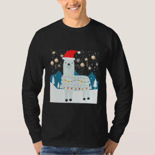 T-shirt Llama Père Noël Neige Noël laid