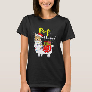 T-shirt Llama Pop Lights Chapeau de Père Noël Xmas Pyjama 