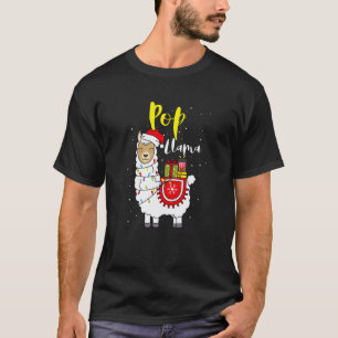 T-shirt Llama Pop Lights Chapeau de Père Noël Xmas Pyjama 