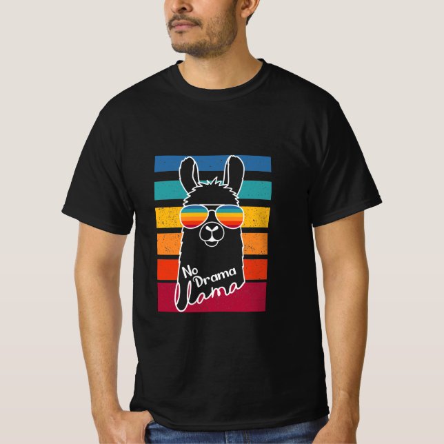 T-shirt Llama Portant Des Lunettes De Soleil Avec Des Band (Devant)