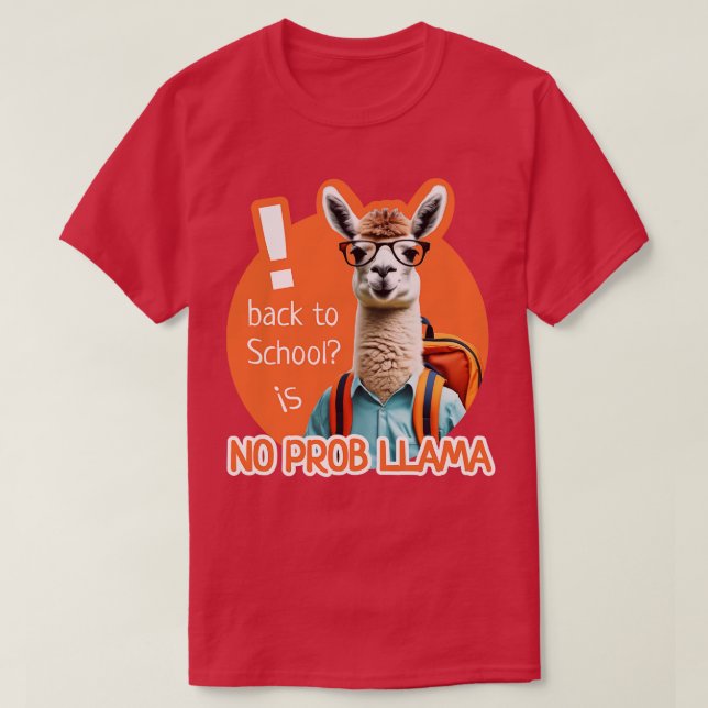 T-shirt Llama positive avec lunettes et sac à dos de l'éco (Design devant)