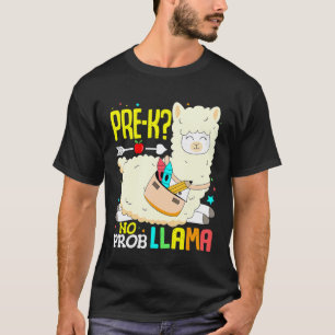 T-shirt Llama pré-maternelle Retour à l'école le premier j