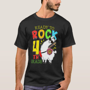 T-shirt Llama Prêt À Rock 4e Année Première Journée
