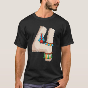 T-shirt Llama Quatrième 4ème Fête d'anniversaire Quatre 4