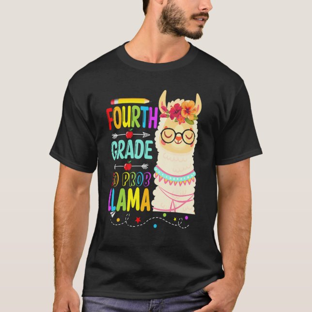 T-shirt Llama quatrième année sans problème   Professeur é (Devant)