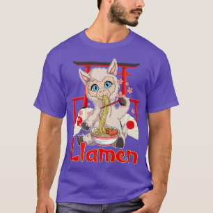 T-shirt LLama Ramen Japanese Anime Gift Boys Girls Officia