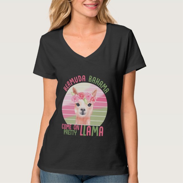 T-shirt Llama Rétro Mignon (Devant)