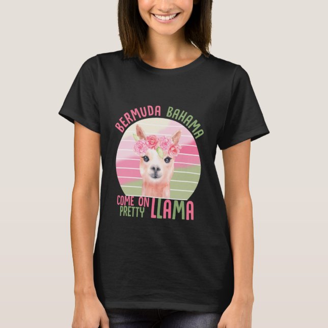T-shirt Llama Rétro Mignon (Devant)