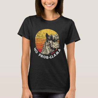 T-shirt Llama Rétro Pas De Problème Llama Tee