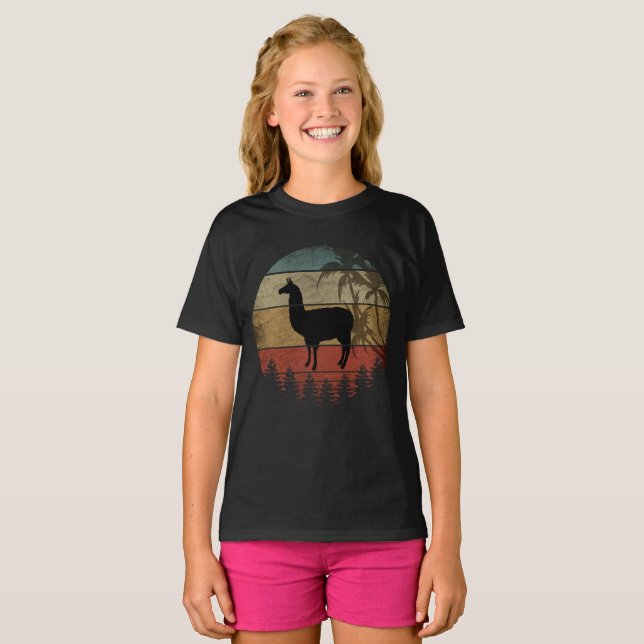 T-SHIRT LLAMA RÉTRO VINTAGE (Devant entier)