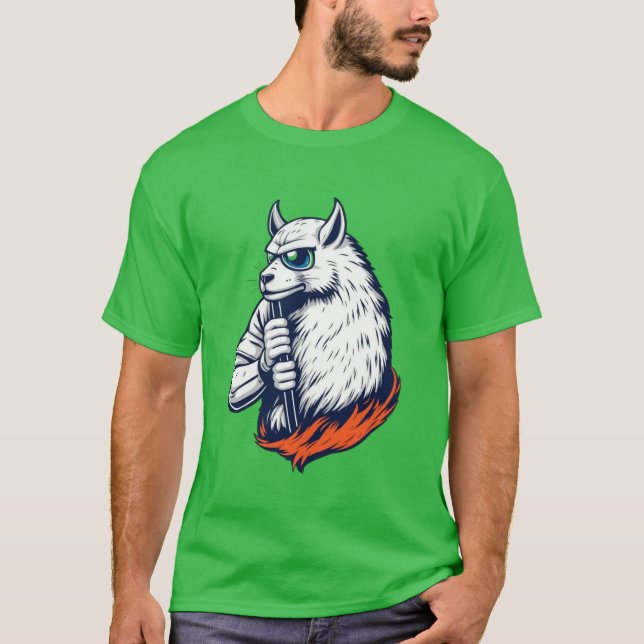 T-shirt Llama Rock Star Cool (Devant)