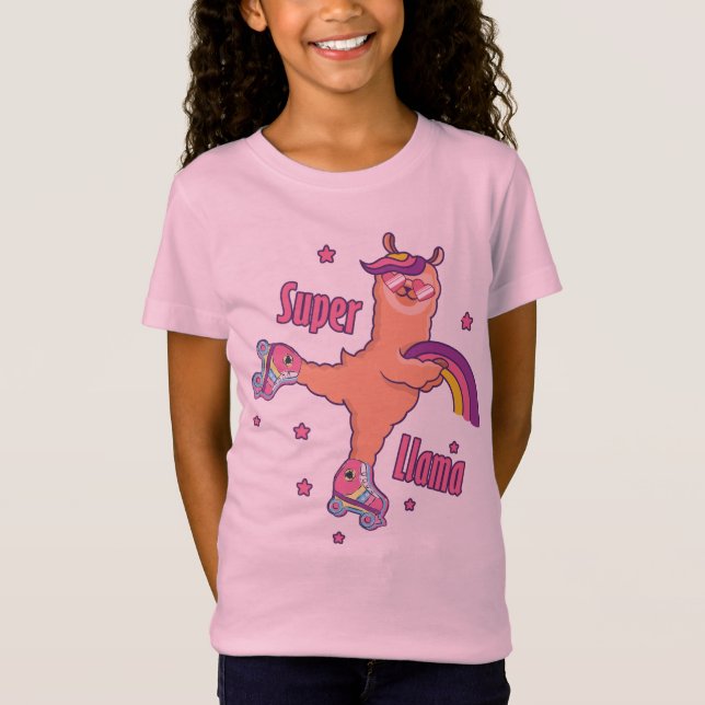 T-shirt Llama rose Superhero (Devant)