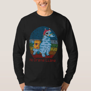 T-shirt Llama sans drame Alpaga Rétro Vintage pour Animal
