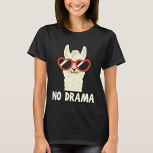 T-shirt Llama sans drame avec lunettes de soleil