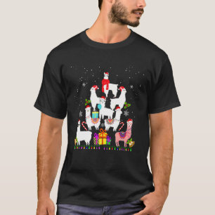 T-shirt Llama Santa Chapa Arbre de Noël Llama Xmas