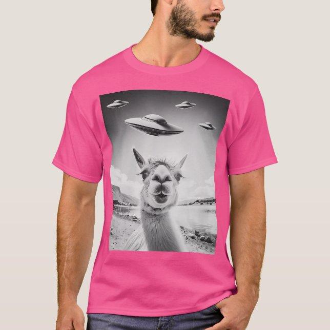 T-shirt Llama Selfie Ufo (Devant)