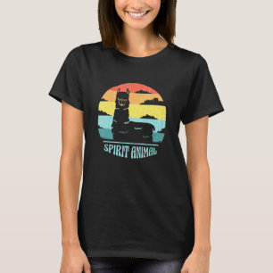 T-shirt Llama - Spirit Animal Vintage Retro Sunset Llama Q