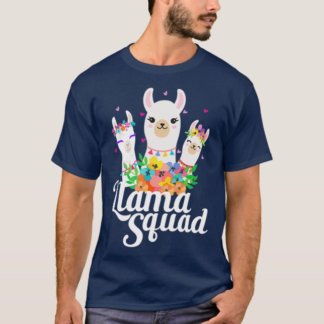 T-shirt Llama Squad Funny Cute Llama Matching (Devant)
