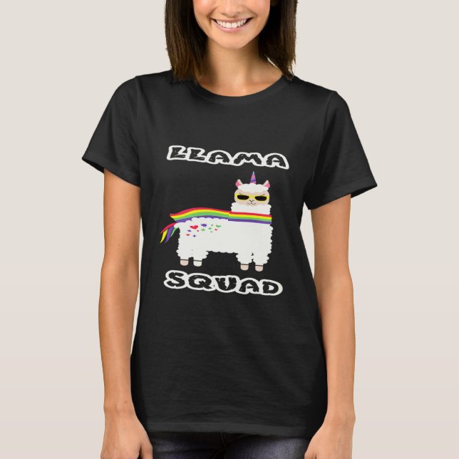 T-shirt Llama Squad I Alpaca Rainbow Carl Idée (Devant)