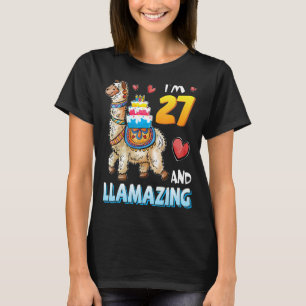 T-shirt Llama transportant un gâteau d'anniversaire J'ai 2