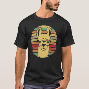 T-shirt Llama Vintage style rétro Alpaca avec lunettes de 