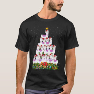 T-shirt Llama Xmas illumine Père Noël Llama Christmas Tree