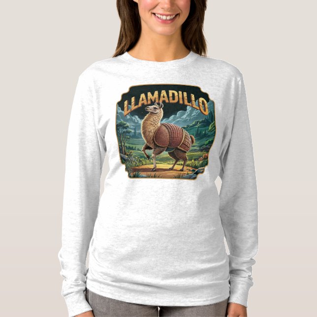 T-shirt Llamadillo Illustration Combo Créature Drôle (Devant)