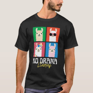 T-shirt Llamas Sans Drame Carrés Animal Vintage Années 7
