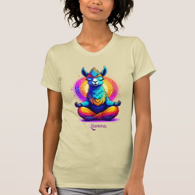 T-shirt Llamaste – Esprit d'animal lama zen psychédélique (Devant)