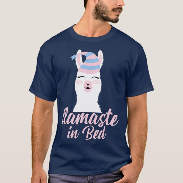 T-shirt Llamaste in Bed Cadeau Funny Llama Pyjama (Devant)