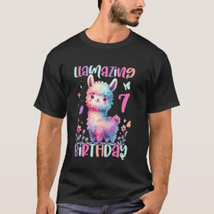 T-shirt Llamaze 7e anniversaire Cute Llama Famille Fête Al