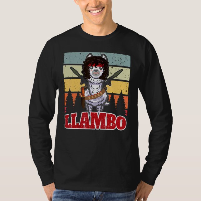 T-shirt Llambo Militaire Llama Commando Hilarious présent (Devant)