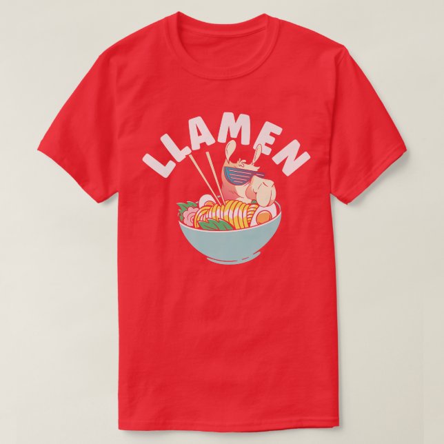 T-shirt Llamen Japonais Anime Lama Cup Of Noodle Ramen 816 (Design devant)