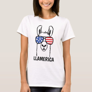 T-shirt Llamerica, Chemise Funny Lllama, 4 juillet, États-