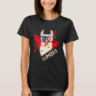 T-shirt Llamerica Lama Symbole Fête Patriotique Election 