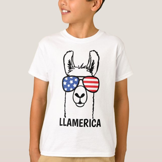 T-shirt Llamerica, Lllama drôle badine la chemise, 4 (Devant)