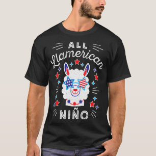 T-shirt Llamerican Nino Juillet 4 American Boy & Mens Patr