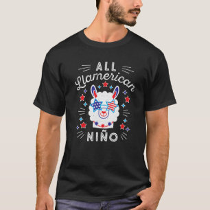 T-shirt Llamerican Nino Juillet 4 Th American Boy