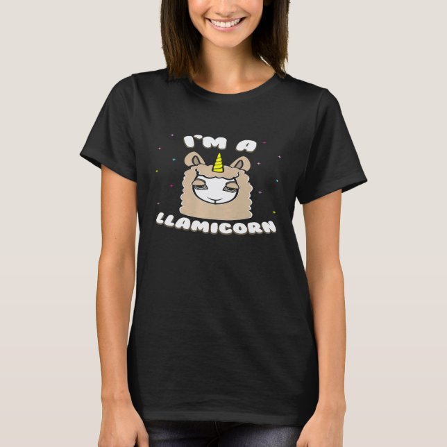 T-shirt Llamicorn Licorne Mignonne Lama Premium (Devant)