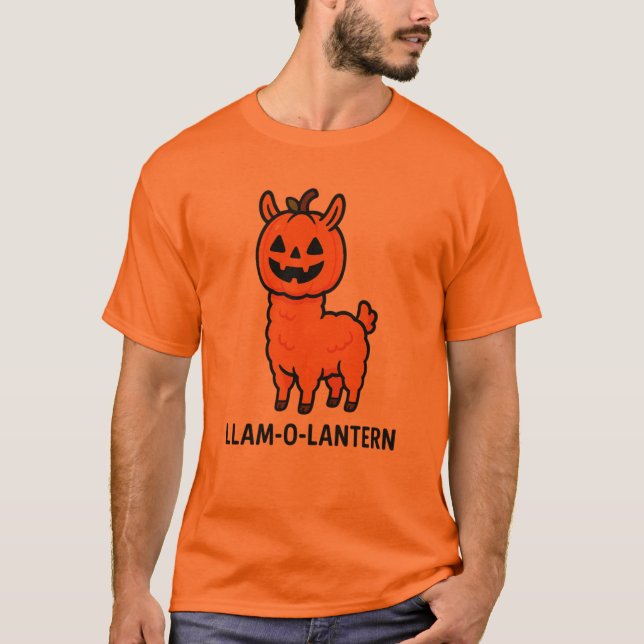 T-shirt Llamo-o-lantern Halloween (Devant)