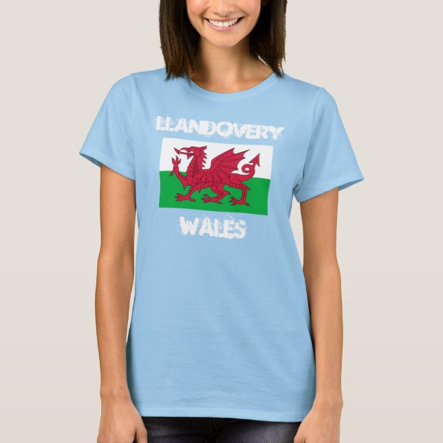 T-shirt Llandovery, Pays de Galles avec le drapeau de (Devant)