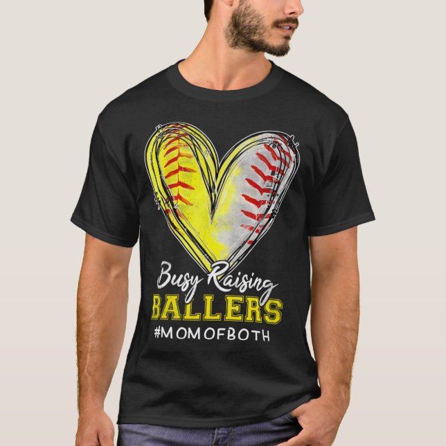 T-shirt Llers de levage occupé Mère Coeur des deux Softll  (Devant)