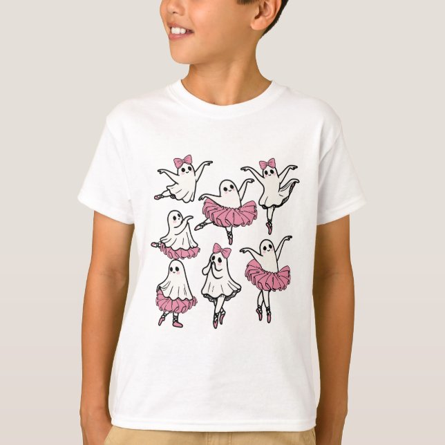 T-shirt Llet Ghost Dancer Cute Boo Danser Halloween (Devant)