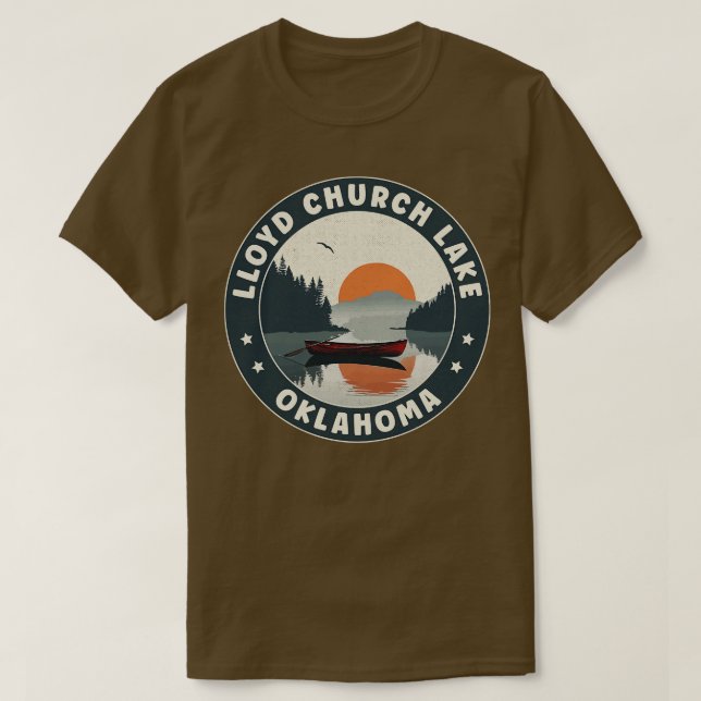 T-shirt Lloyd Church Lake Oklahoma Sunset (Design devant)
