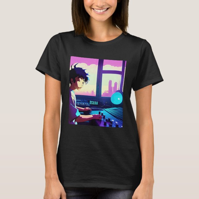 T-shirt Lo fi hip hop chillhop chill beats aesthetics 17 (Devant)