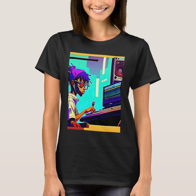 T-shirt Lo fi hip hop chillhop chill beats aesthetics  3 (Devant)