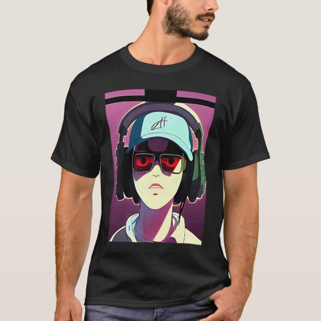T-shirt Lo fi hip hop chillhop chill beats garçon esthétiq (Devant)