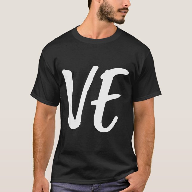T-shirt Lo Ve Love Matching Couple Husband Wife Valentine' (Devant)